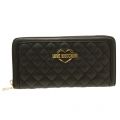 Womens Black Quilted Zip Purse 10448 by Love Moschino from Hurleys