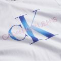 Womens Bright White/Blue Degrade Logo Slim Fit S/s T Shirt 39047 by Calvin Klein from Hurleys