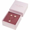Womens Rose Gold/Baby Pink Emillia Mini Button Necklace & Earrings Gift Set 34060 by Ted Baker from Hurleys