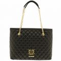 Womens Black Quilted Logo Shopper Bag 17976 by Love Moschino from Hurleys