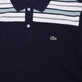 Mens Navy/White Stripe Shoulder Detail S/s Polo Shirt 59306 by Lacoste from Hurleys