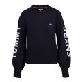 Womens Black Iris Logo Sleeve Knitted Jumper 52854 by Tommy Jeans from Hurleys