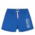 Toddler Blue Branded Swim Shorts 38270 by BOSS from Hurleys