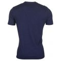 Mens French Navy Marl Textured Stripe S/s Tee Shirt