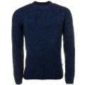 Heritage Mens Blue Netherby Crew Neck Jumper 64744 by Barbour from Hurleys