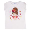 Girls White Floral Girl S/s T Shirt 40125 by Mayoral from Hurleys