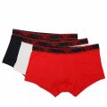 Mens Marine/Red/White 3 Pack Trunks 58789 by Emporio Armani Bodywear from Hurleys