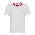 Womens White Contrast Rib Logo S/s T Shirt 58089 by Tommy Jeans from Hurleys