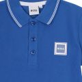 Boys Electric Blue Rubber Badge S/s Polo Shirt 109484 by BOSS from Hurleys