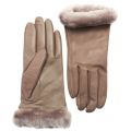 Womens Stormy Grey Classic Leather Smart Technology Gloves