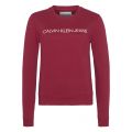 Womens Beet Red/Blossom Institutional Logo Regular Fit Crew Sweat Top 49957 by Calvin Klein from Hurleys