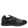 Mens Black/Anthracite Branded Knit Strap Trainers 45735 by Emporio Armani from Hurleys