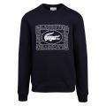 Mens Navy Blue Oversized Logo Crew Sweat Top 59325 by Lacoste from Hurleys