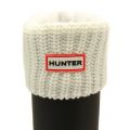 Womens White Tall Half Cardigan Stitch Wellington Sock 24995 by Hunter from Hurleys