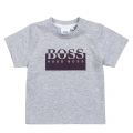 Toddler Boys Grey Marl Split Box Logo S/s T Shirt 92927 by BOSS from Hurleys