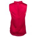 Womens Berry Red Polly Plains Mock Neck Top