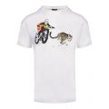 Mens White Cheetah Motorcycle Regular Fit S/s T Shirt 43322 by PS Paul Smith from Hurleys