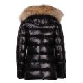 Womens Black Authentic Shiny Fur Hooded Jacket 48996 by Pyrenex from Hurleys