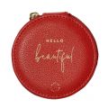 Womens Red Hello Beautiful Circle Jewellery Box 94633 by Katie Loxton from Hurleys