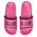Womens Pink Glow Logo Slides 59775 by Calvin Klein from Hurleys