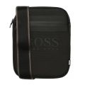 Boys Black Branded Canvas Crossbody Bag 91830 by BOSS from Hurleys