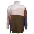 Womens Dusty Olive Anna Patchwork Knitted Jumper 15276 by French Connection from Hurleys