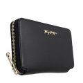 Womens Black Iconic Tommy Medium Zip Around Wallet 100944 by Tommy Hilfiger from Hurleys