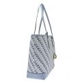 Womens Optic White/Blue Eva Signature Logo Large Shopper Bag 39863 by Michael Kors from Hurleys