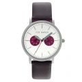 Mens White & Red Dial Brown Multifunctional Leather Strap Watch 52025 by Ted Baker from Hurleys