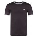 Mens Black Twin Tipped S/s T Shirt 35040 by Fred Perry from Hurleys