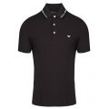 Mens Black Branded Tipped Stretch S/s Polo Shirt 37080 by Emporio Armani from Hurleys