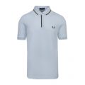 Mens Chalk Blue Tipped Placket S/s Polo Shirt 87936 by Fred Perry from Hurleys