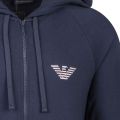 Mens Navy Stretch Terry Hooded Zip Through Sweat Jacket 97708 by Emporio Armani Bodywear from Hurleys