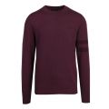 Mens Mahogany Marl Tipped Sleeve Crew Knitted Jumper 52229 by Fred Perry from Hurleys