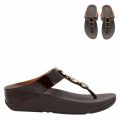 Womens Chocolate Brown Halo Tortoise Toe-Thong Sandals 40942 by FitFlop from Hurleys