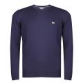Mens Navy Branded Crew Knit Jumper 30977 by Lacoste from Hurleys