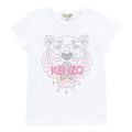 Girls White/Pink Tiger S/s T Shirt 36465 by Kenzo from Hurleys