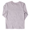 Boys New Grey Melange Branded L/s Tee Shirt
