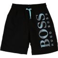 Boys Black Branded Swim Shorts 38348 by BOSS from Hurleys