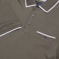Mens Khaki Jelly Knit Collar S/s Polo Shirt 28263 by Ted Baker from Hurleys