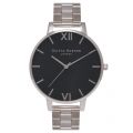 Womens Black Dial & Silver Big Dial Bracelet Watch 35405 by Olivia Burton from Hurleys