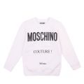 Boys Optical White Branded Crew Sweat Top 47367 by Moschino from Hurleys
