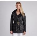 Womens Black Hairpin Hooded Waxed Jacket 27307 by Barbour International from Hurleys