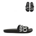 Womens Black Branded Logo Slides 51102 by Versace Jeans Couture from Hurleys