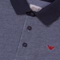 Boys Grey Melange Contrast Collar L/s Polo Shirt 62467 by Armani Junior from Hurleys
