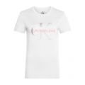 Womens Bright White Metallic Monogram Slim Fit S/s T Shirt 42930 by Calvin Klein from Hurleys
