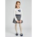Girls Navy Plaid Skirt & L/s T Shirt Set 96053 by Mayoral from Hurleys
