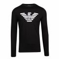 Mens Black Large Logo L/s T Shirt 45663 by Emporio Armani from Hurleys