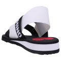 Womens Black White Logo Elastic Sandals 105760 by Love Moschino from Hurleys