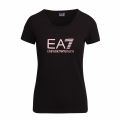Womens Black/Rose Gold Branded S/s T Shirt 75953 by EA7 from Hurleys